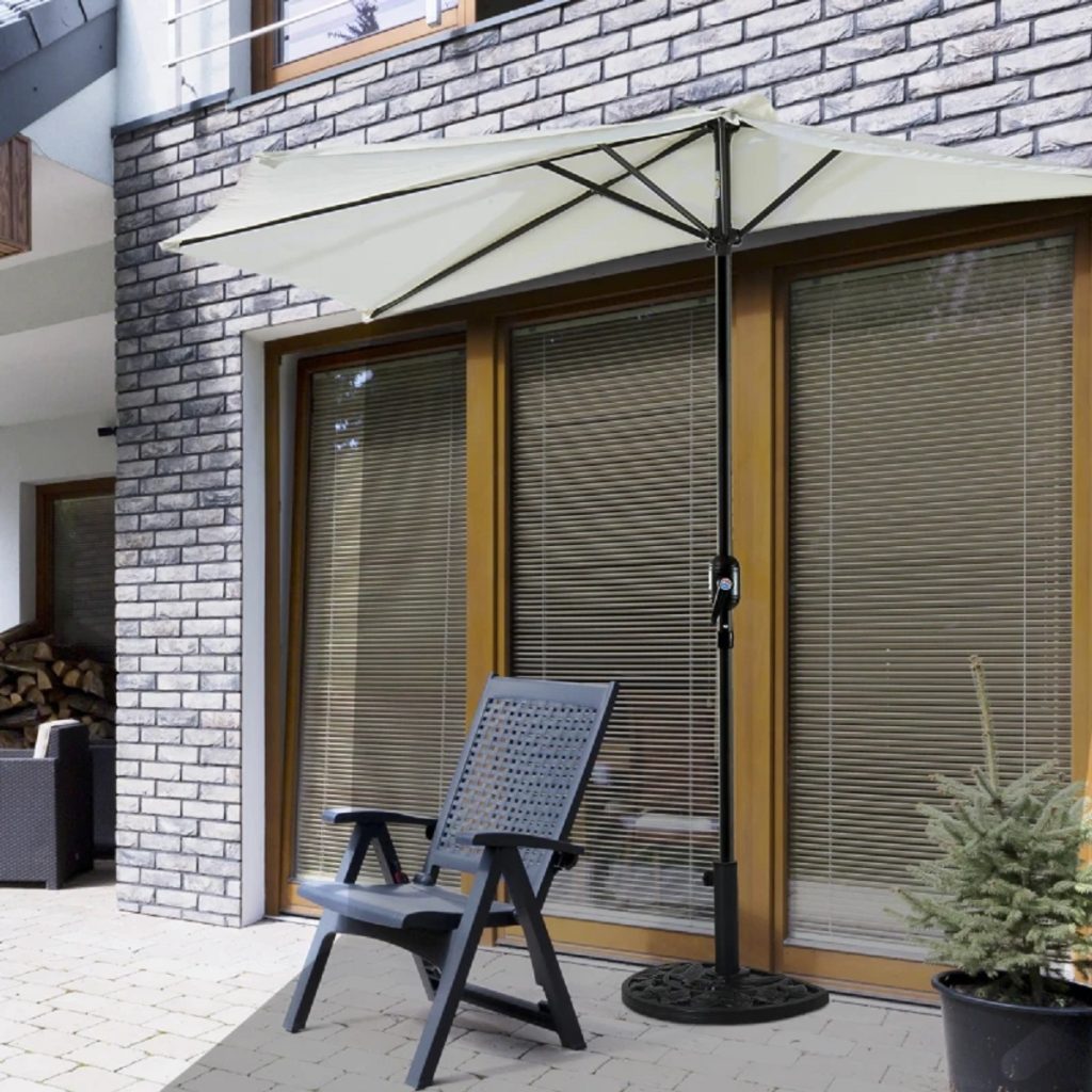 Outsunny Pied de demi-parasol